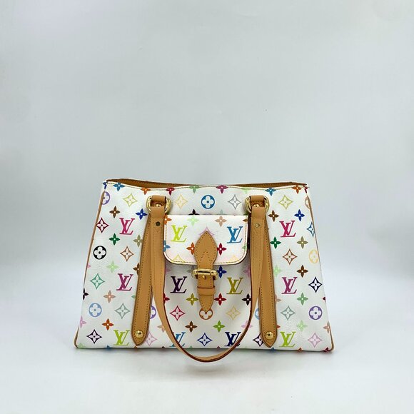 HW0891 Louis Vuitton x Takashi Murakami collaboration white tri-color logo print - Picture 1 of 9